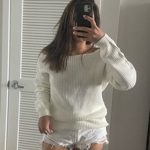 《NEW TAG ON 》 Nasty gal V low back white sweater